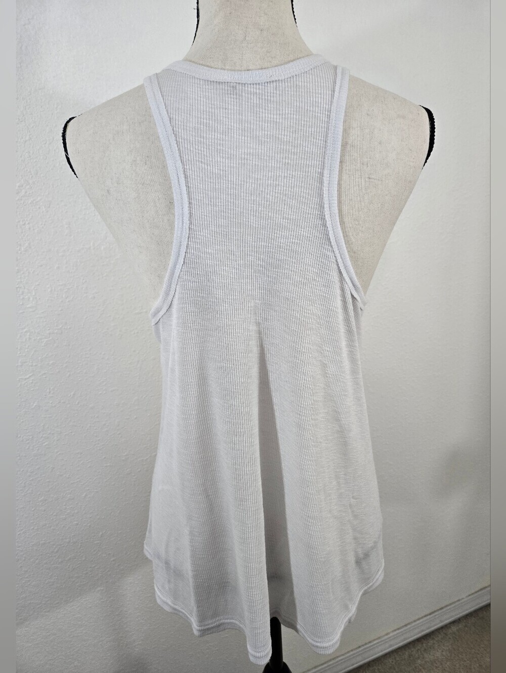 Intimately Free People Classic Ribbed Racerback White Tank, size Medium - Picture 4 of 7